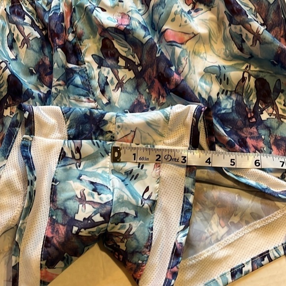 NWT-LEG3ND-1X-blue azure watercolor-running athletic shorts built in underwear - Picture 12 of 12